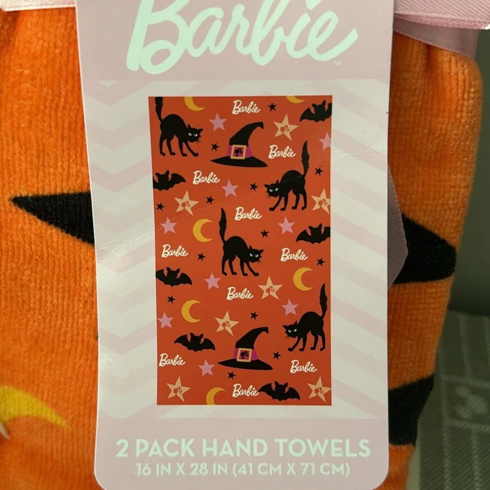 NWT set of TWO Barbie hand towels